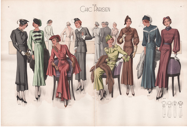 chic parisien fashion illustration 1934